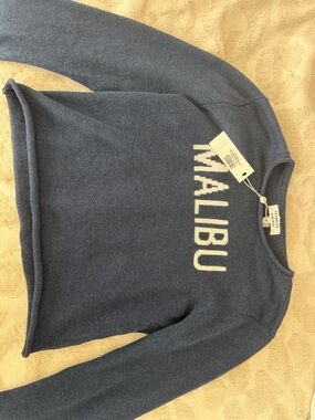 Frankie's Bikinis Blue MALIBU Crewneck Sweater